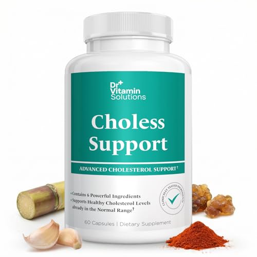 Advanced Cholesterol Support Supplement with Plant Sterols 400 mg, Beta-Sitosterol, Niacin, Guggul, Policosanol, Garlic & Cayenne – Heart & Cardiovascular Health Formula, 60 Vegetable Capsules