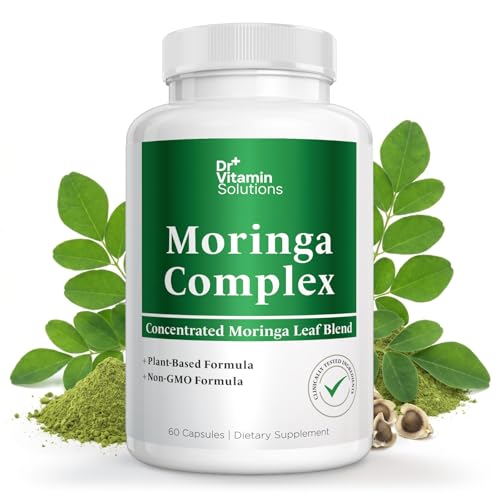 Moringa Complex Capsules – Moringa Oleifera Leaf Powder + 10:1 & 20:1 Extracts – Plant-Based Supplement for Daily Nutritional & Antioxidant Support – Non-GMO, Vegan – 60 Vegetable Capsules