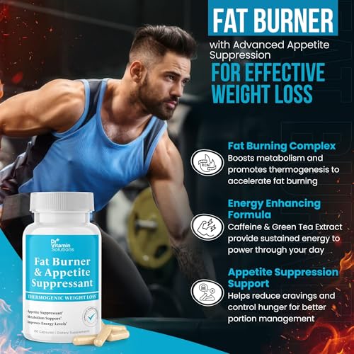 Fat Burner and Appetite Suppressant - Thermogenic Metabolism Booster - 30/60 Capsules