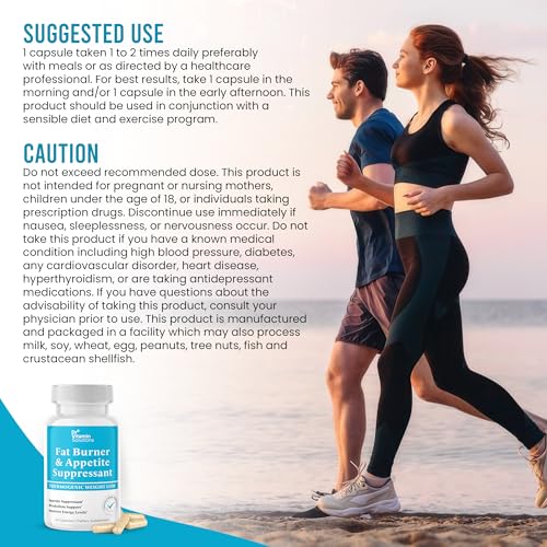 Fat Burner and Appetite Suppressant - Thermogenic Metabolism Booster - 30/60 Capsules