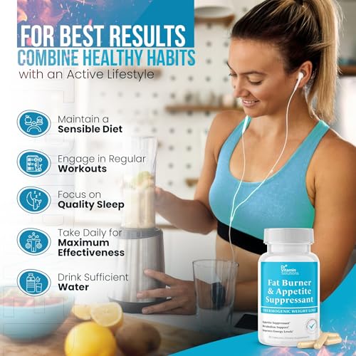 Fat Burner and Appetite Suppressant - Thermogenic Metabolism Booster - 30/60 Capsules
