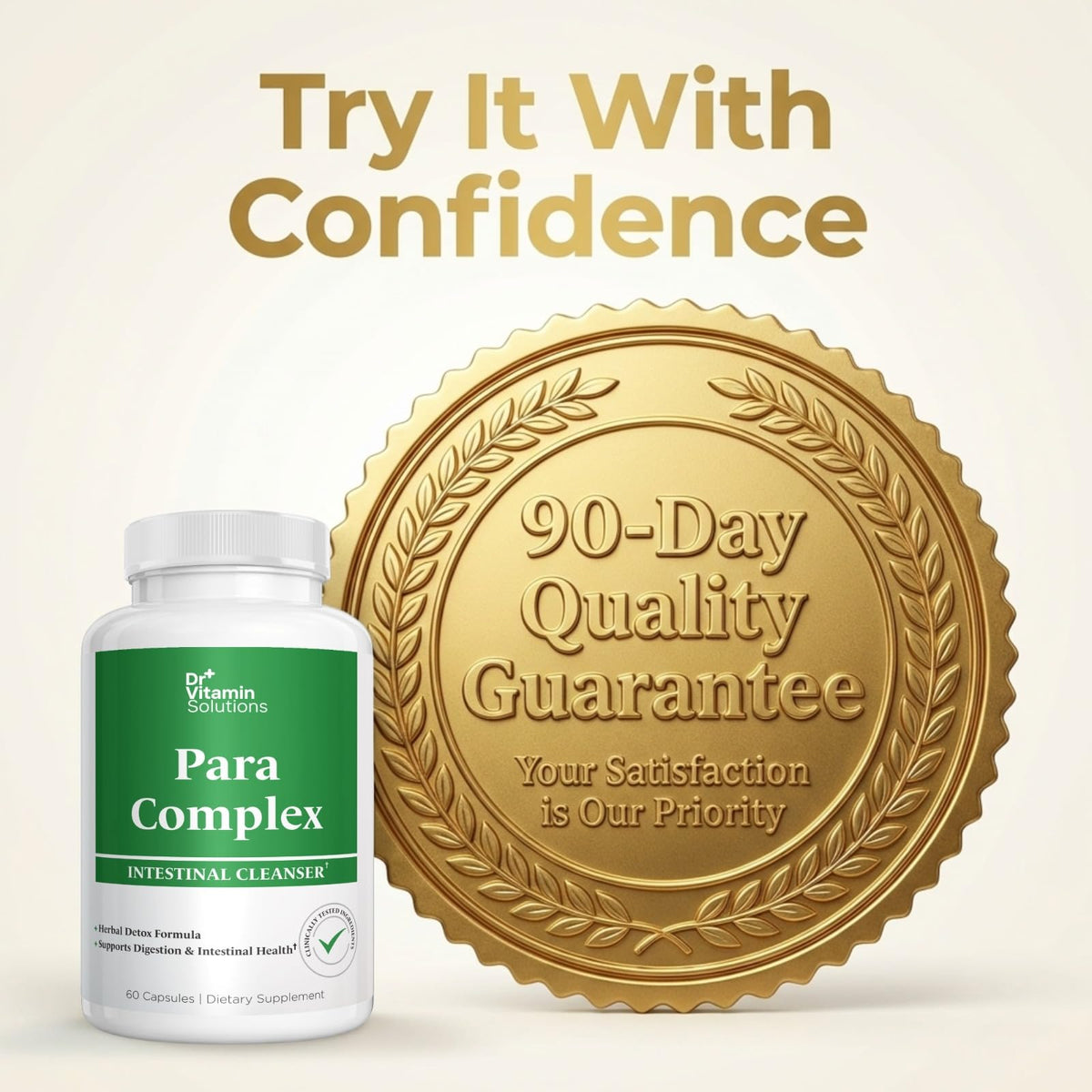 Para Complex Intestinal Cleanser – Wormwood, Black Walnut, Clove & Pau d'Arco Cleanse for Humans – Herbal Detox Formula with Garlic, Pumpkin Seed, Cranberry & Zinc, Non-GMO, 60 Capsules