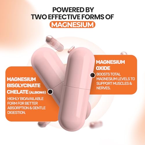 Magnesium Glycinate 400mg (Buffered Magnesium Bisglycinate Chelate) | Albion® Chelated Magnesium for Muscle & Nerve Support + Calm | High Absorption, Gentle on Stomach