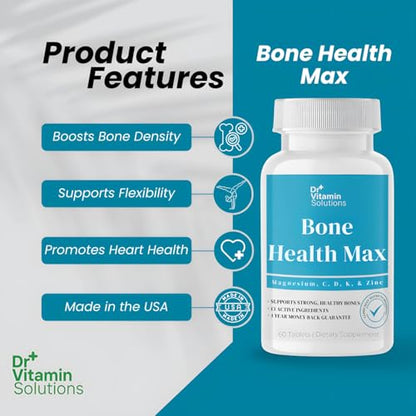 Bone Health Max - Advanced Calcium & Magnesium Supplement with Vitamin D3, Bromelain & Ipriflavone