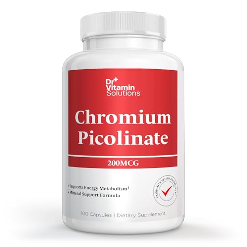 Chromium Picolinate 200 mcg Capsules – Essential Trace Mineral Supplement for Carbohydrate, Sugar & Energy Metabolism Support – Mineral Co-Factor Formula, Non-GMO, 100 Capsules, 100-Day Supply