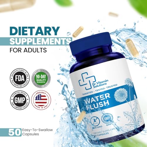 Diuretic Water Pills - Water Flush - Debloating for Women and Men, Relief from Swelling, Water Retention - Green Tea, Dandelion Leaf and Cranberry Powder Detox