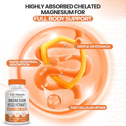 Magnesium Glycinate 400mg (Buffered Magnesium Bisglycinate Chelate) | Albion® Chelated Magnesium for Muscle & Nerve Support + Calm | High Absorption, Gentle on Stomach