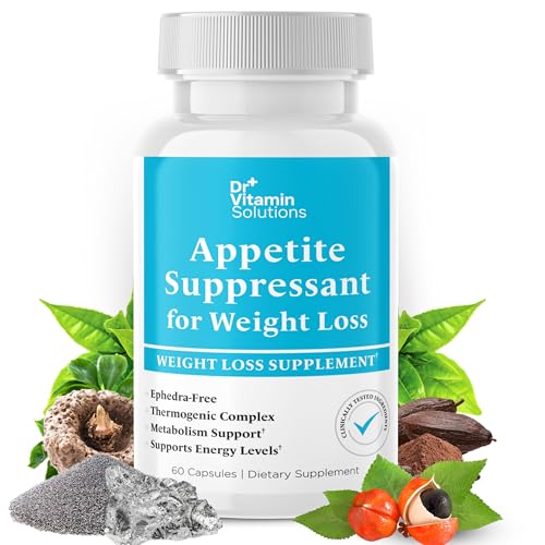 DR VITAMIN SOLUTIONS Appetite Suppressant for Weight Loss - Pills for Women w/Garcinia, Ginger Root, Guarana - Fat Burners, Metabolism Booster for Women & Men
