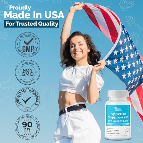 DR VITAMIN SOLUTIONS Appetite Suppressant for Weight Loss - Pills for Women w/Garcinia, Ginger Root, Guarana - Fat Burners, Metabolism Booster for Women & Men