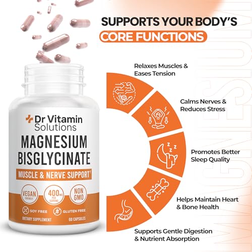 Magnesium Glycinate 400mg (Buffered Magnesium Bisglycinate Chelate) | Albion® Chelated Magnesium for Muscle & Nerve Support + Calm | High Absorption, Gentle on Stomach