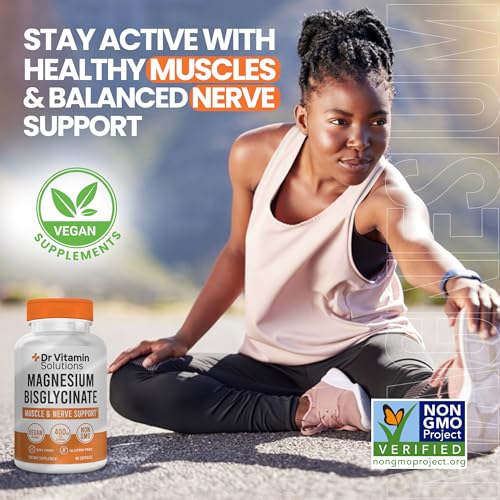 Magnesium Glycinate 400mg (Buffered Magnesium Bisglycinate Chelate) | Albion® Chelated Magnesium for Muscle & Nerve Support + Calm | High Absorption, Gentle on Stomach