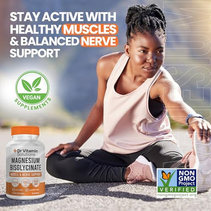 Magnesium Glycinate 400mg (Buffered Magnesium Bisglycinate Chelate) | Albion® Chelated Magnesium for Muscle & Nerve Support + Calm | High Absorption, Gentle on Stomach