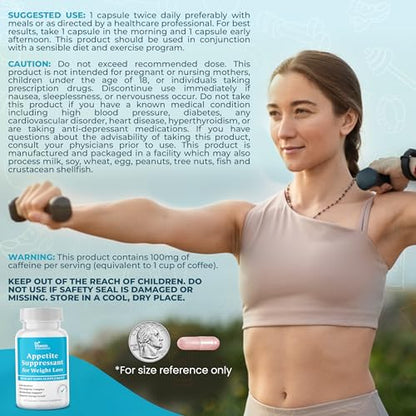 DR VITAMIN SOLUTIONS Appetite Suppressant for Weight Loss - Pills for Women w/Garcinia, Ginger Root, Guarana - Fat Burners, Metabolism Booster for Women & Men