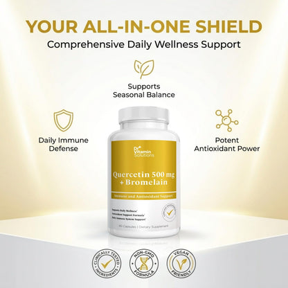 Dr Vitamin Quercetin 500mg with Bromelain, 60 Vegetable Capsules