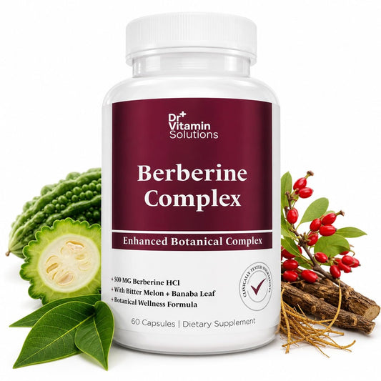 DR Vitamin Berberine Complex – 500 mg Berberine HCl with Bitter Melon & Banaba Leaf Extract – Non-GMO Vegan Supplement – 60 Vegetable Capsules