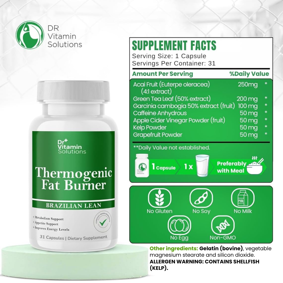 Thermogenic Fat Burner for Women and Men - Appetite Suppressant for Weight Loss