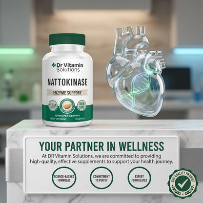DR VITAMIN SOLUTIONS Nattokinase 2,000 FU (100 mg) – Systemic Enzyme Support – from Fermented Soy (Natto) – Vegan Friendly, Non‑GMO – 60 Veggie Capsules