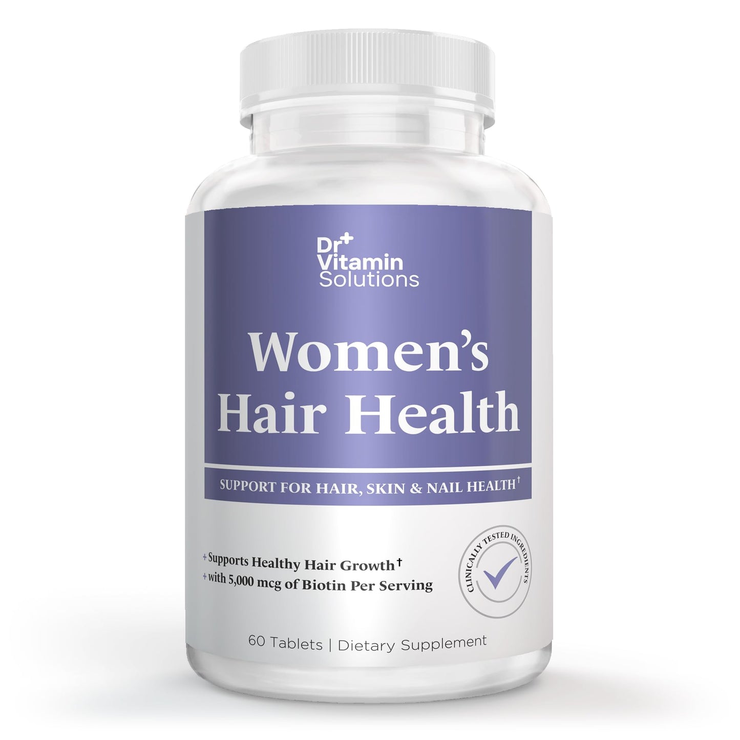 DR VITAMIN SOLUTIONS Women's Hair Health - Hair, Skin & Nails Support with Biotin & Collagen - 60 Tablets