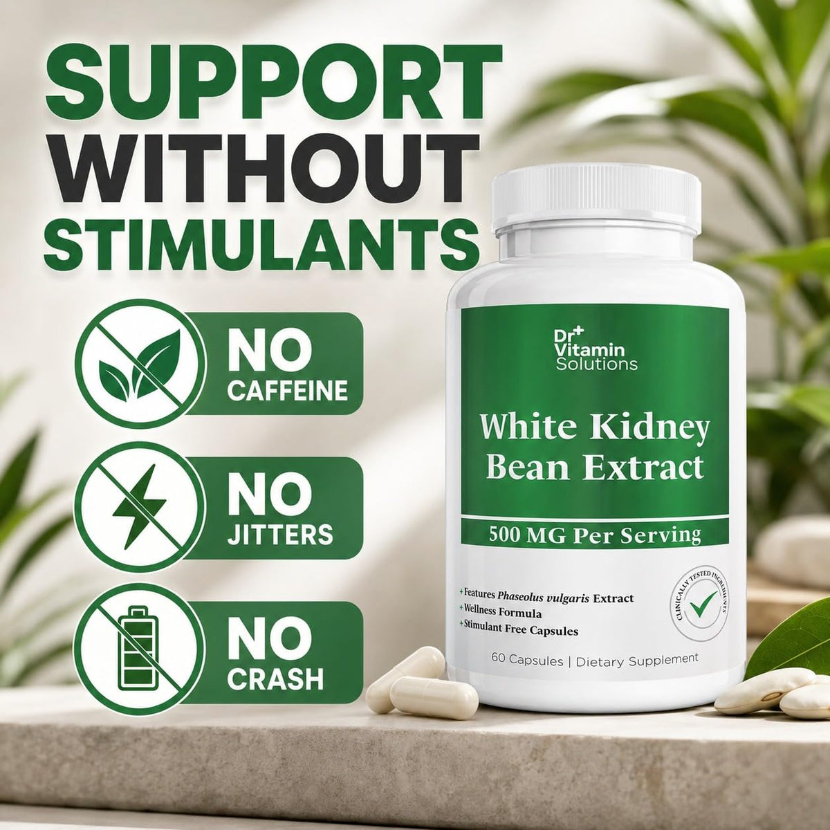 Dr Vitamin White Kidney Bean Extract 500 mg, 60 Vegetable Capsules
