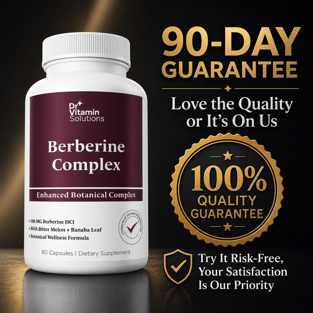 DR Vitamin Berberine Complex – 500 mg Berberine HCl with Bitter Melon & Banaba Leaf Extract – Non-GMO Vegan Supplement – 60 Vegetable Capsules