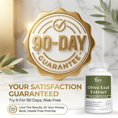 Olive Leaf Extract Capsules 750mg - 150mg Oleuropein, 60 Capsules 2 Month