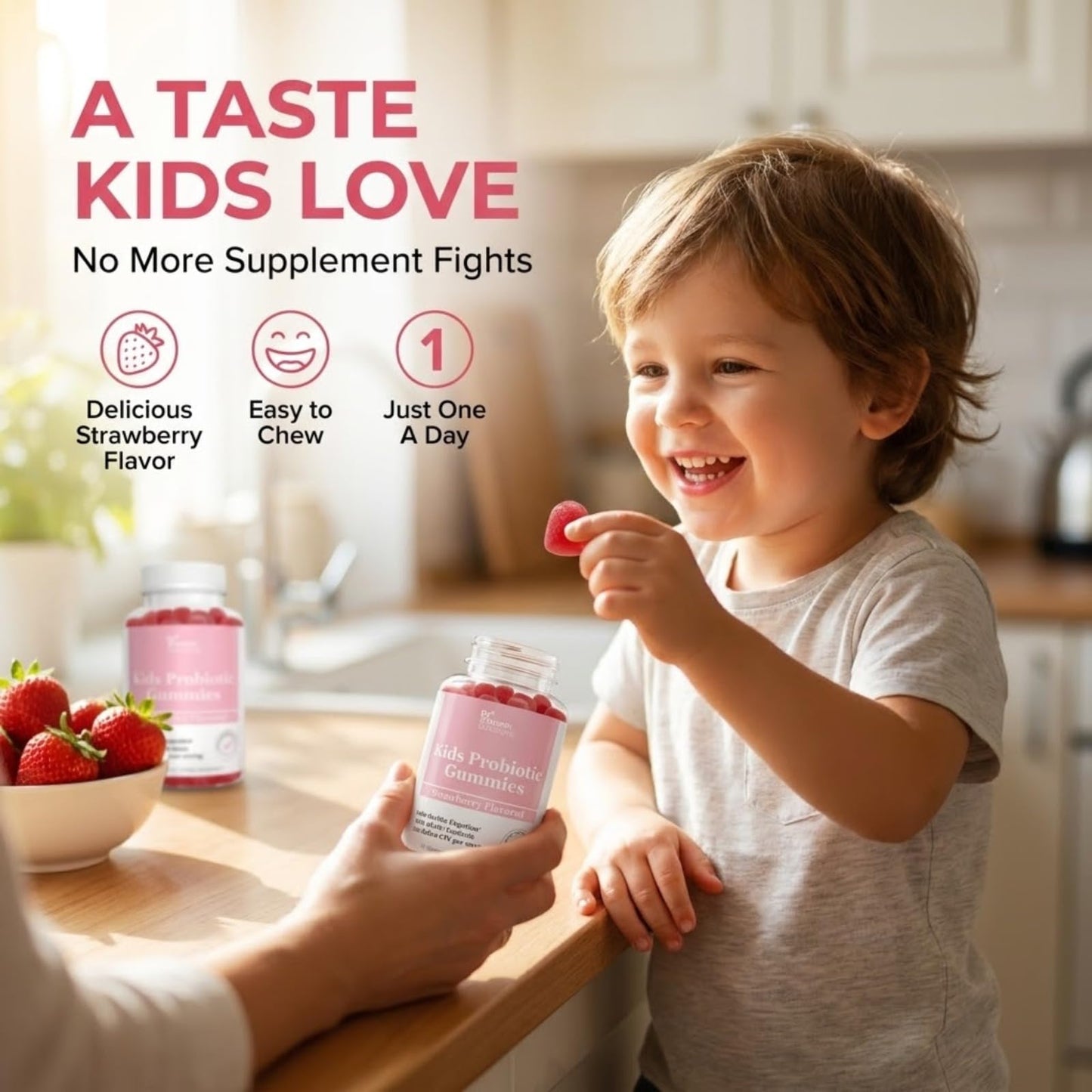 DR VITAMIN SOLUTIONS Kids Organic Probiotic Gummies for Digestive Support – 2.5 Billion CFU DE111 Probiotic – Vegan, Non-GMO, Pectin Gummies – 60 Count