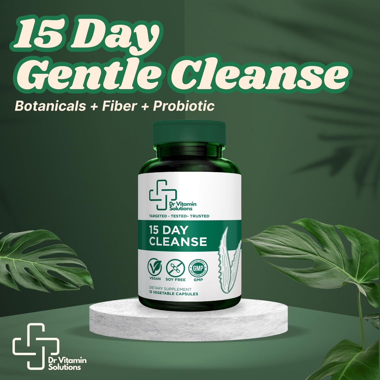 15 Day Cleanse – Natural Colon Detox & Digestive Support with Senna, Aloe Vera, Cascara Sagrada & Probiotics – Gentle, Vegan, 15-Day Cleansing Program