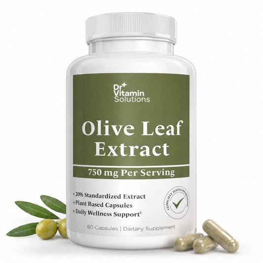 Olive Leaf Extract Capsules 750mg - 150mg Oleuropein, 60 Capsules 2 Month