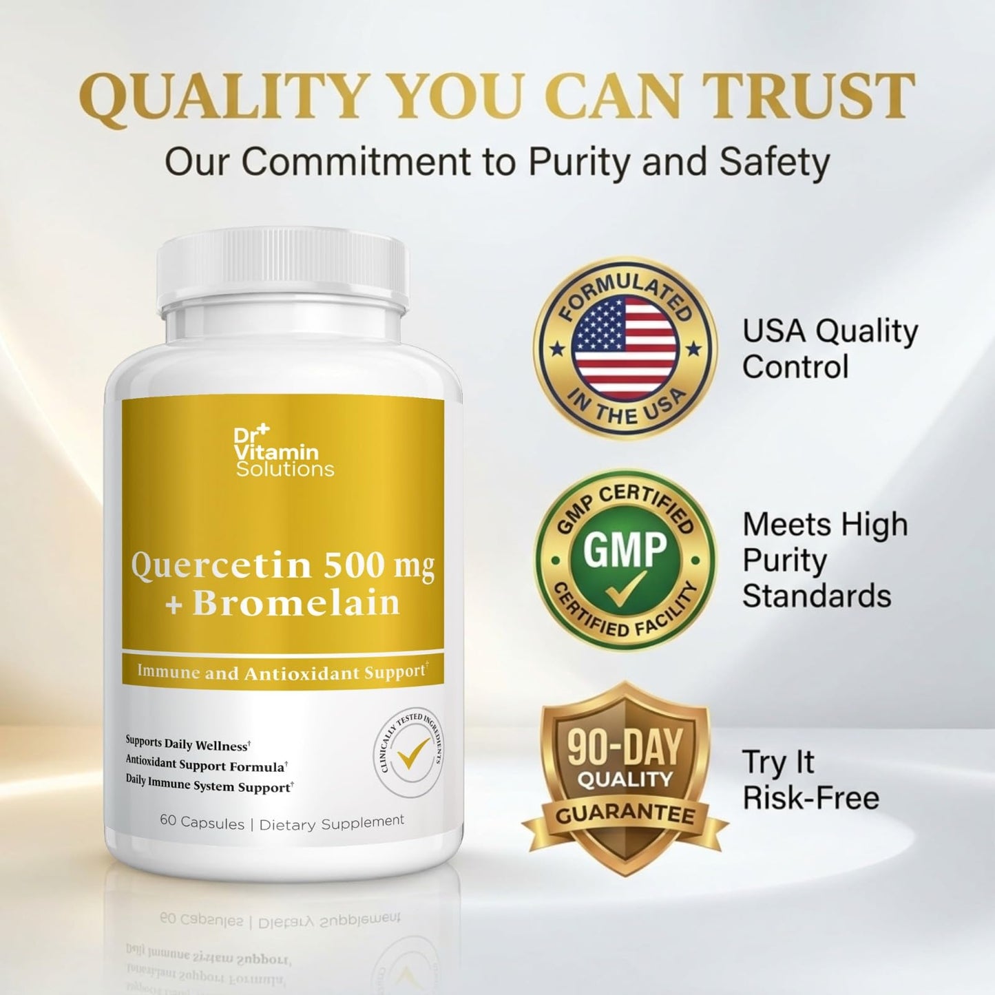 Dr Vitamin Quercetin 500mg with Bromelain, 60 Vegetable Capsules