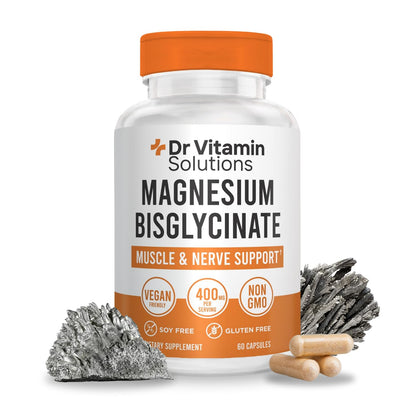 Magnesium Glycinate 400mg (Buffered Magnesium Bisglycinate Chelate) | Albion® Chelated Magnesium for Muscle & Nerve Support + Calm | High Absorption, Gentle on Stomach | 60 Vegan Capsules