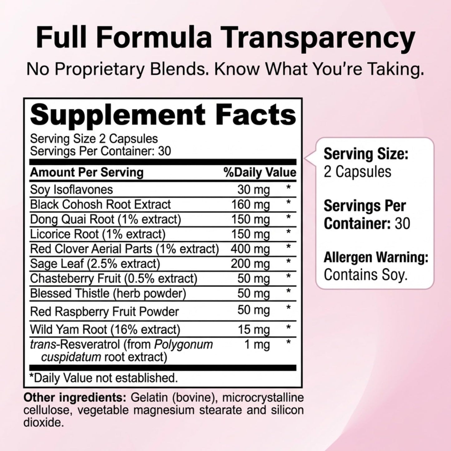 Dr Vitamin Menopause Support* - Soy Isoflavones + Herbal Blend - Women’s Midlife Wellness, 60 Capsules