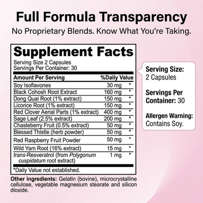 Dr Vitamin Menopause Support* - Soy Isoflavones + Herbal Blend - Women’s Midlife Wellness, 60 Capsules