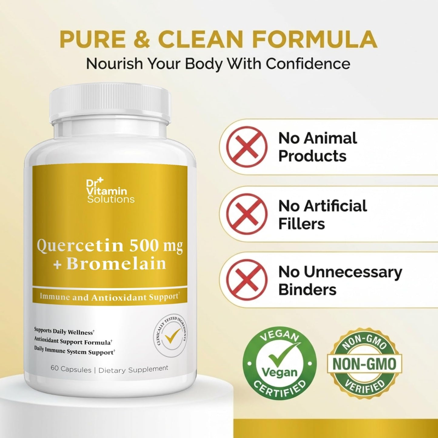 Dr Vitamin Quercetin 500mg with Bromelain, 60 Vegetable Capsules