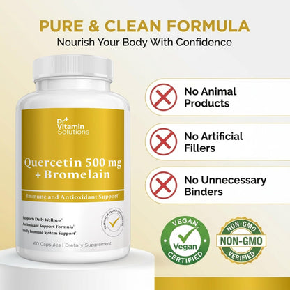 Dr Vitamin Quercetin 500mg with Bromelain, 60 Vegetable Capsules