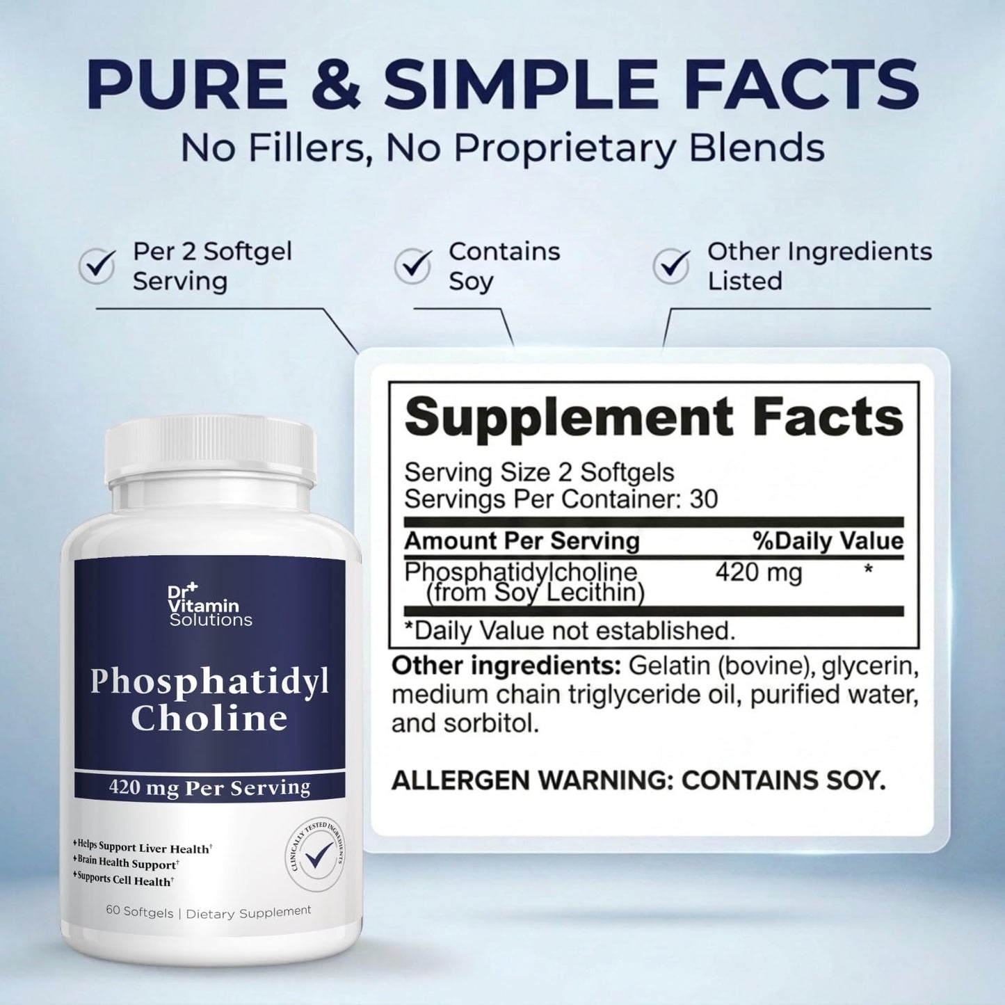 Dr Vitamin Phosphatidylcholine Softgels, 420mg, 60 Softgels