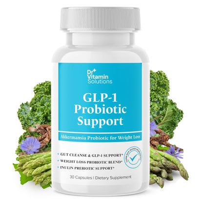 GLP-1 Probiotic Support Appetite Suppressant – Akkermansia muciniphila & Bifidobacterium infantis – Inulin Prebiotic Fiber – Gut Cleanse, Craving & Weight-Loss Support – 30 Caps