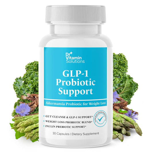 GLP-1 Probiotic Support Appetite Suppressant – Akkermansia muciniphila & Bifidobacterium infantis – Inulin Prebiotic Fiber – Gut Cleanse, Craving & Weight-Loss Support – 30 Caps