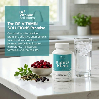 Dr Vitamin Kidney Klenz - Cranberry Extract + Herbal Blend - Kidney & Urinary Tract Support - 60 Vegetable Capsules - Non-GMO Herbal Supplement
