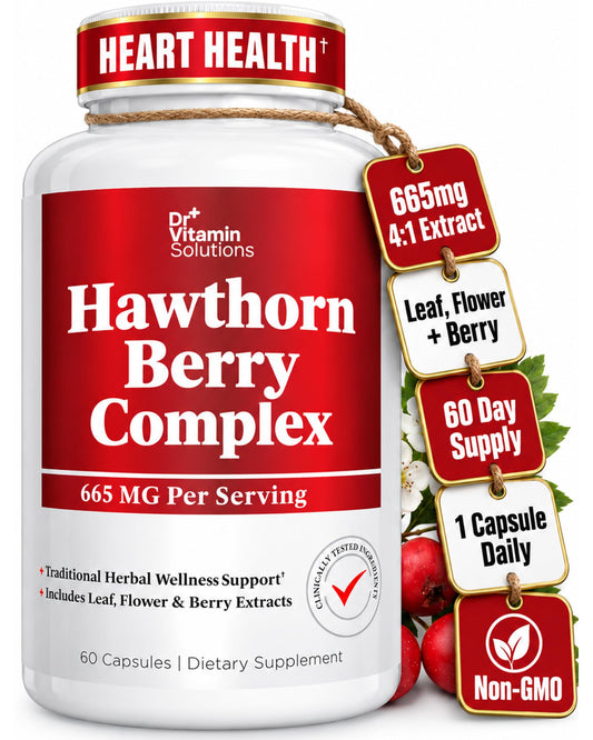 DR Vitamin Hawthorn Berry Complex 665 mg – Herbal Extract Supplement – Botanical Formula – Non-GMO – 60 Capsules