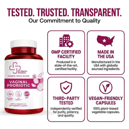 Vaginal Probiotic for Women – 7 Billion CFU Lactobacillus Blend + Prebiotic Inulin, Cranberry & Pineapple – Vaginal pH & Microbiome Support – Daily Women’s Probiotics – 30 Veg Capsules