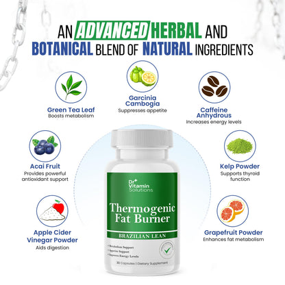 Thermogenic Fat Burner for Women and Men - Appetite Suppressant for Weight Loss
