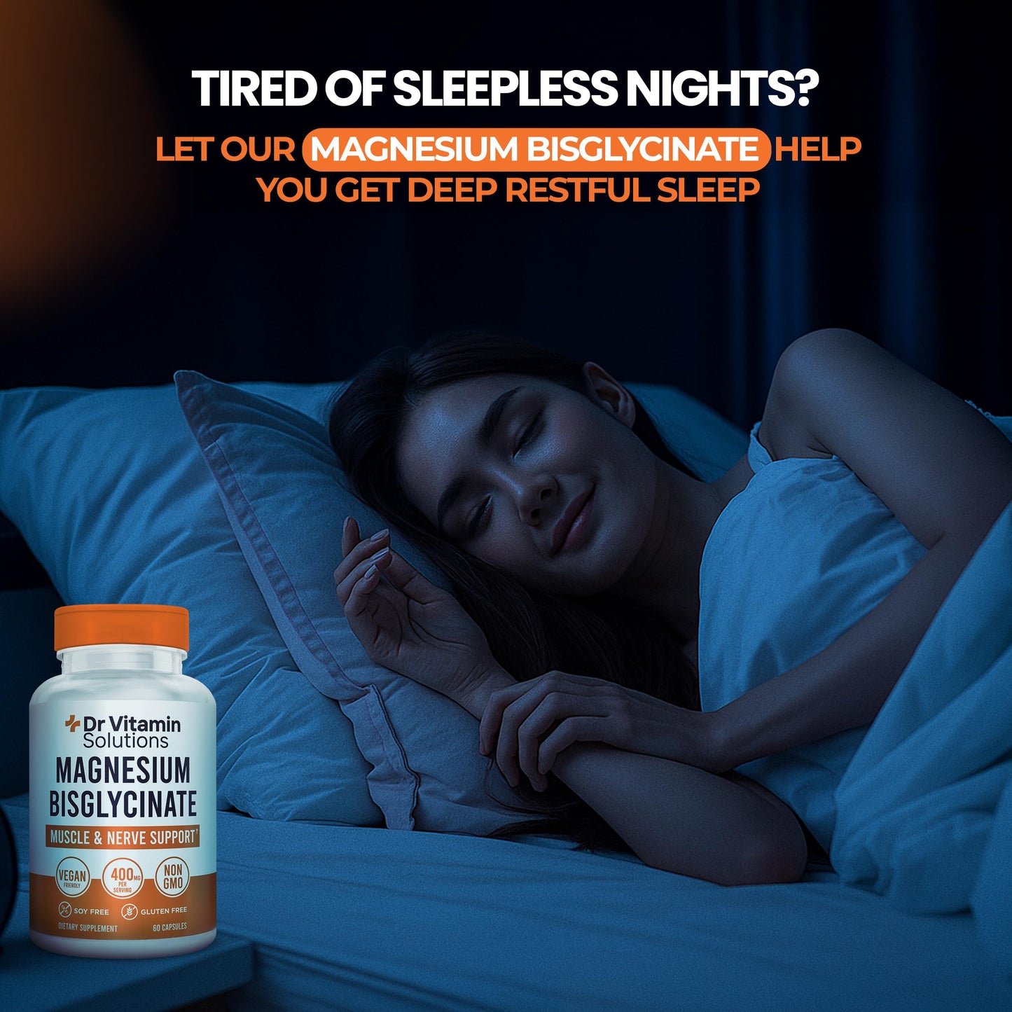 Magnesium Glycinate 400mg (Buffered Magnesium Bisglycinate Chelate) | Albion® Chelated Magnesium for Muscle & Nerve Support + Calm | High Absorption, Gentle on Stomach | 60 Vegan Capsules